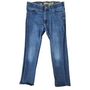 Lee Extreme Motion Straight Fit Tapered Leg Blue Work Jeans Modern Series 34 30